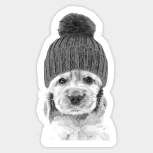 Black and White Cocker Spaniel Sticker